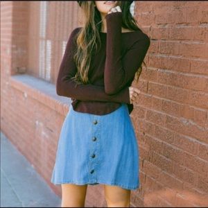 Boutique Sadie and Sage Button Jean Skirt
